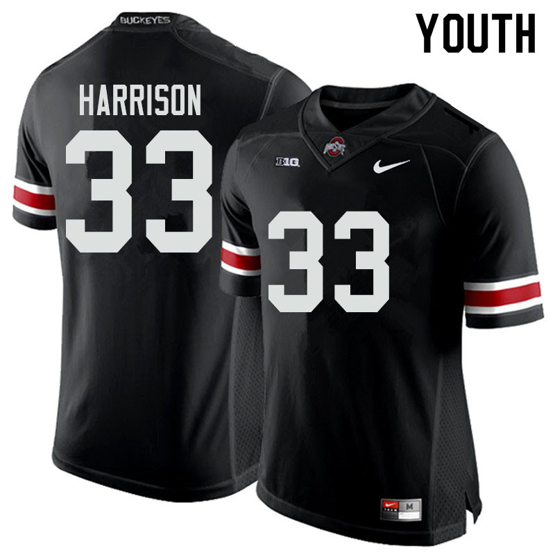 Youth Ohio State Buckeyes #33 Zach Harrison Black Authentic College Stitched Football Jersey 23IV044VE